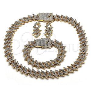 Gold Filled Ring — Necklace Bracelet and Earring with White Crystal Polished — main product view — SKU 150053 | Oro Laminado anillo — Necklace Bracelet and Earring with cristal blanco pulido — SKU 150053
