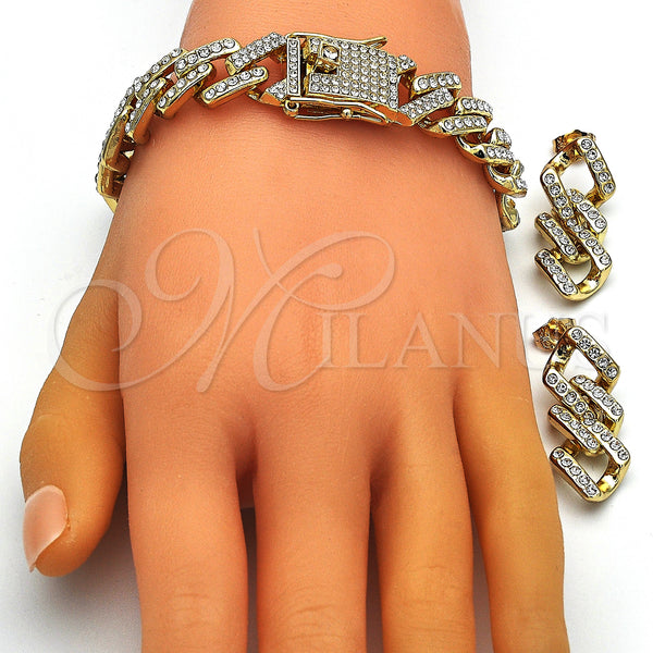 Gold Filled Ring — Necklace Bracelet and Earring with White Crystal Polished — alternate product view — SKU 150054 | Oro Laminado anillo — Necklace Bracelet and Earring with cristal blanco pulido — SKU 150054