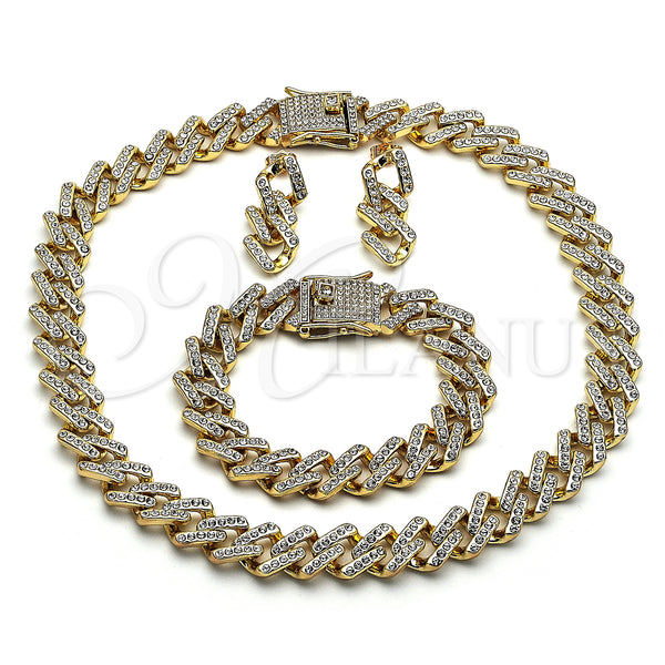 Gold Filled Ring — Necklace Bracelet and Earring with White Crystal Polished — main product view — SKU 150054 | Oro Laminado anillo — Necklace Bracelet and Earring with cristal blanco pulido — SKU 150054