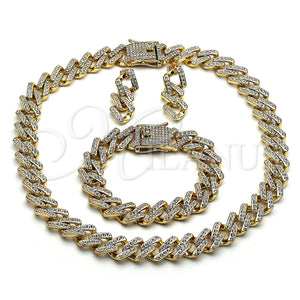 Gold Filled Ring — Necklace Bracelet and Earring with White Crystal Polished — main product view — SKU 150054 | Oro Laminado anillo — Necklace Bracelet and Earring with cristal blanco pulido — SKU 150054
