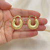 Oro Laminado Small Hoop, Gold Filled Style Hollow Design, Polished, Golden Finish, 02.341.0132.25