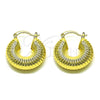 Oro Laminado Small Hoop, Gold Filled Style Hollow Design, Polished, Golden Finish, 02.341.0132.25