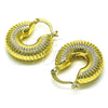 Oro Laminado Small Hoop, Gold Filled Style Hollow Design, Polished, Golden Finish, 02.341.0132.25