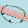 Oro Laminado Fancy Bracelet, Gold Filled Style with Green Cubic Zirconia, Polished, Golden Finish, 03.213.0161.07 (03 MM Thickness, 7 Inches Length)