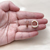 Oro Laminado Huggie Hoop, Gold Filled Style with Garnet Cubic Zirconia, Polished, Golden Finish, 02.210.0105.15.15