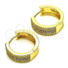 Oro Laminado Huggie Hoop, Gold Filled Style with Amethyst and White Micro Pave, Polished, Golden Finish, 02.195.0072.4.20