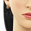 Oro Laminado Huggie Hoop, Gold Filled Style with Black and White Micro Pave, Polished, Golden Finish, 02.195.0104.3.12