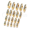 Oro Laminado Huggie Hoop, Gold Filled Style with Amethyst and White Micro Pave, Polished, Golden Finish, 02.195.0104.5.15