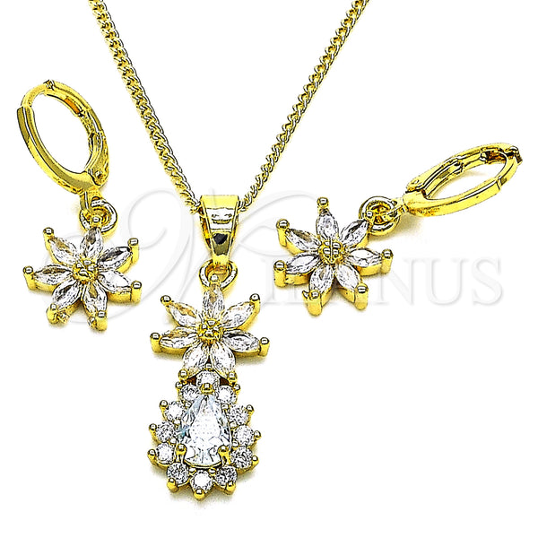 Gold Filled Ring — Earring and Pendant Adult Set Flower and Teardrop — main product view — SKU 150152 | Oro Laminado anillo — Earring and Pendant Adult Set flor and Teardrop — SKU 150152