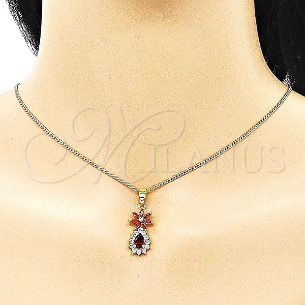 Gold Filled Ring — Earring and Pendant Adult Set Flower and Teardrop — alternate product view — SKU 150153 | Oro Laminado anillo — Earring and Pendant Adult Set flor and Teardrop — SKU 150153