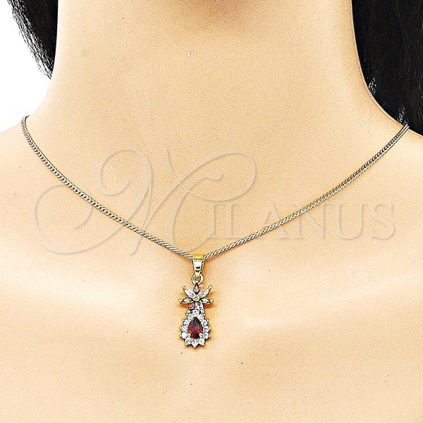 Gold Filled Ring — Earring and Pendant Adult Set Flower and Teardrop — alternate product view — SKU 150154 | Oro Laminado anillo — Earring and Pendant Adult Set flor and Teardrop — SKU 150154