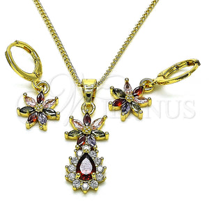 Gold Filled Ring — Earring and Pendant Adult Set Flower and Teardrop — main product view — SKU 150154 | Oro Laminado anillo — Earring and Pendant Adult Set flor and Teardrop — SKU 150154