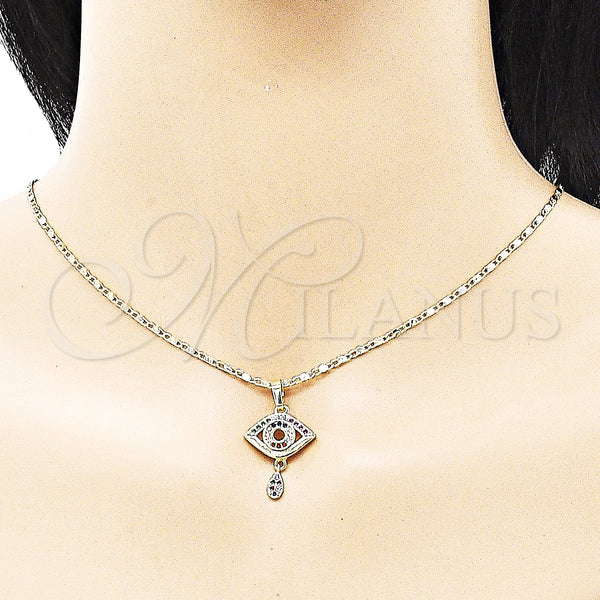 Gold Filled Ring — Earring and Pendant Adult Set Evil Eye and — alternate product view — SKU 150169 | Oro Laminado anillo — Earring and Pendant Adult Set Evil Eye and — SKU 150169