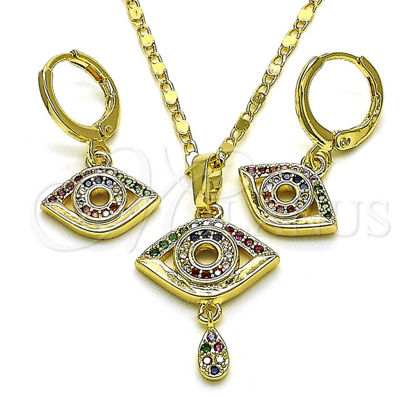 Gold Filled Ring — Earring and Pendant Adult Set Evil Eye and — main product view — SKU 150169 | Oro Laminado anillo — Earring and Pendant Adult Set Evil Eye and — SKU 150169