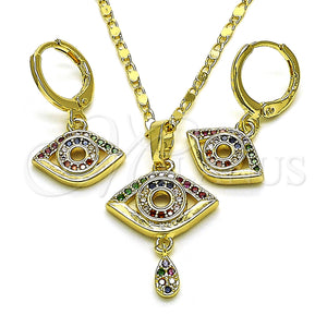 Gold Filled Ring — Earring and Pendant Adult Set Evil Eye and — main product view — SKU 150169 | Oro Laminado anillo — Earring and Pendant Adult Set Evil Eye and — SKU 150169