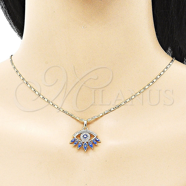 Gold Filled Ring — Earring and Pendant Adult Set Evil Eye Design — alternate product view — SKU 150183 | Oro Laminado anillo — Earring and Pendant Adult Set Evil Eye diseño — SKU 150183