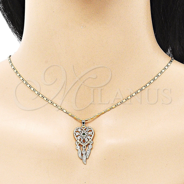 Gold Filled Ring — Earring and Pendant Adult Set Heart and Flower — alternate product view — SKU 150188 | Oro Laminado anillo — Earring and Pendant Adult Set corazón and flor — SKU 150188