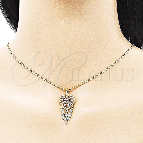 Gold Filled Ring — Earring and Pendant Adult Set Heart and Flower — alternate product view — SKU 150189 | Oro Laminado anillo — Earring and Pendant Adult Set corazón and flor — SKU 150189