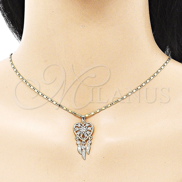Gold Filled Ring — Earring and Pendant Adult Set Heart and Flower — alternate product view — SKU 150190 | Oro Laminado anillo — Earring and Pendant Adult Set corazón and flor — SKU 150190
