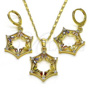 Gold Filled Ring — Earring and Pendant Adult Set Star and Baguette — main product view — SKU 150204 | Oro Laminado anillo — Earring and Pendant Adult Set estrella and Baguette — SKU 150204