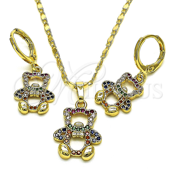Gold Filled Ring — Earring and Pendant Adult Set Teddy Bear Design — main product view — SKU 150213 | Oro Laminado anillo — Earring and Pendant Adult Set Teddy Bear diseño — SKU 150213
