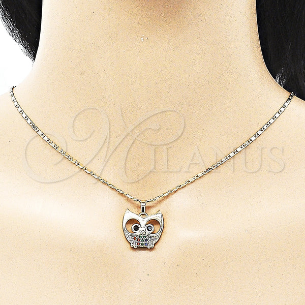 Gold Filled Ring — Earring and Pendant Adult Set Owl Design with — alternate product view — SKU 150219 | Oro Laminado anillo — Earring and Pendant Adult Set Owl diseño with — SKU 150219