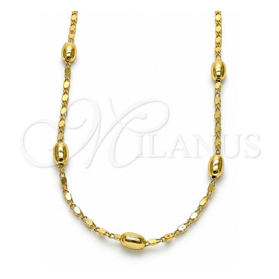 Oro Laminado Basic Necklace, Gold Filled Style Polished, Golden Finish, 04.213.0227.24 (04 MM Thickness, 24 Inches Length)
