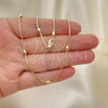 Oro Laminado Basic Necklace, Gold Filled Style Box Design, Polished, Golden Finish, 04.213.0260.24 (01 MM Thickness, 24 Inches Length)
