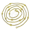 Oro Laminado Basic Necklace, Gold Filled Style Box Design, Polished, Golden Finish, 04.213.0260.24 (01 MM Thickness, 24 Inches Length)