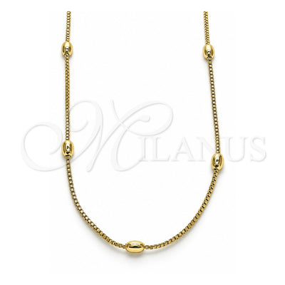 Oro Laminado Basic Necklace, Gold Filled Style Box Design, Polished, Golden Finish, 04.213.0260.24 (01 MM Thickness, 24 Inches Length)