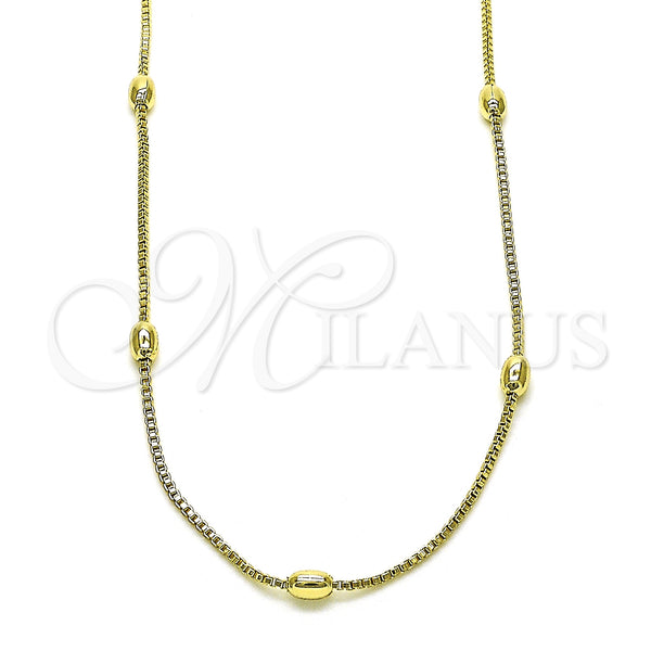 Gold Filled Necklace — Basic Necklace Box Design Polished 04. 01 MM — main product view — SKU 150245 | Oro Laminado collar — básico Necklace Box diseño pulido 04. 01 MM — SKU 150245