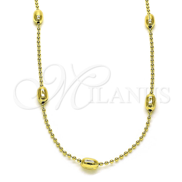 Oro Laminado Basic Necklace, Gold Filled Style Polished, Golden Finish, 04.213.0261.24 (04 MM Thickness, 24 Inches Length)
