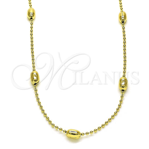 Oro Laminado Basic Necklace, Gold Filled Style Polished, Golden Finish, 04.213.0261.24 (04 MM Thickness, 24 Inches Length)