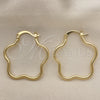 Oro Laminado Medium Hoop, Gold Filled Style Flower Design, Polished, Golden Finish, 02.213.0437.30