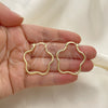 Oro Laminado Medium Hoop, Gold Filled Style Flower Design, Polished, Golden Finish, 02.213.0437.30