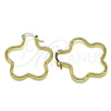 Oro Laminado Medium Hoop, Gold Filled Style Flower Design, Polished, Golden Finish, 02.213.0437.30
