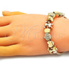 Oro Laminado Fancy Bracelet, Gold Filled Style Little Girl and Crown Design, Polished, Golden Finish, 03.63.2268.07 (03 MM Thickness, 7 Inches Length)