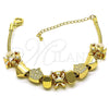Oro Laminado Fancy Bracelet, Gold Filled Style Little Girl and Crown Design, Polished, Golden Finish, 03.63.2268.07 (03 MM Thickness, 7 Inches Length)