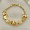 Oro Laminado Fancy Bracelet, Gold Filled Style Little Girl and Crown Design, Polished, Golden Finish, 03.63.2268.07 (03 MM Thickness, 7 Inches Length)
