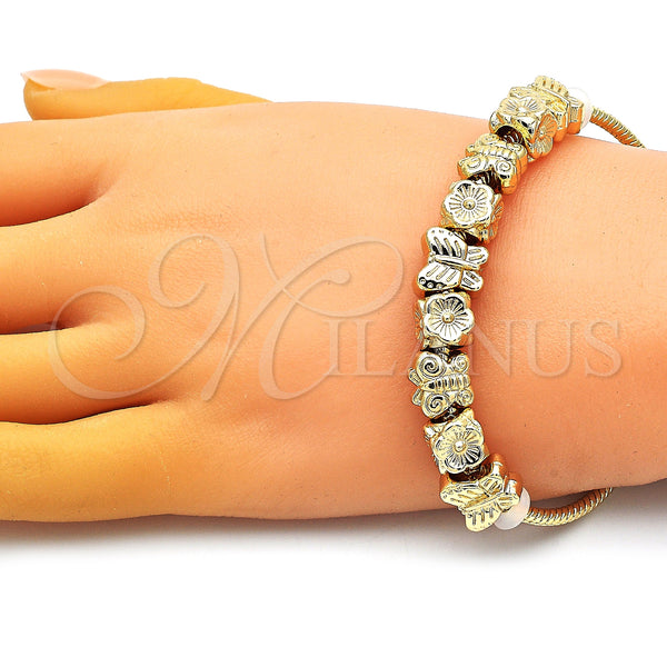 Gold Filled Bracelet — Fancy Bracelet Butterfly and Flower Design Polished 03.63. — alternate product view — SKU 150276 | Oro Laminado brazalete — elegante Bracelet Butterfly and flor diseño pulido 03.63. — SKU 150276