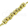 Oro Laminado Fancy Bracelet, Gold Filled Style Butterfly and Flower Design, Polished, Golden Finish, 03.63.2269.07 (03 MM Thickness, 7 Inches Length)