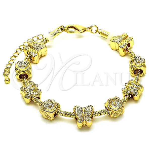 Gold Filled Bracelet — Fancy Bracelet Butterfly and Flower Design Polished 03.63. — main product view — SKU 150276 | Oro Laminado brazalete — elegante Bracelet Butterfly and flor diseño pulido 03.63. — SKU 150276
