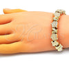 Oro Laminado Fancy Bracelet, Gold Filled Style Crown and Little Girl Design, Polished, Golden Finish, 03.63.2271.07 (03 MM Thickness, 7 Inches Length)
