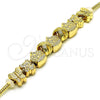 Oro Laminado Fancy Bracelet, Gold Filled Style Crown and Little Girl Design, Polished, Golden Finish, 03.63.2271.07 (03 MM Thickness, 7 Inches Length)