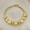 Oro Laminado Fancy Bracelet, Gold Filled Style Crown and Little Girl Design, Polished, Golden Finish, 03.63.2271.07 (03 MM Thickness, 7 Inches Length)