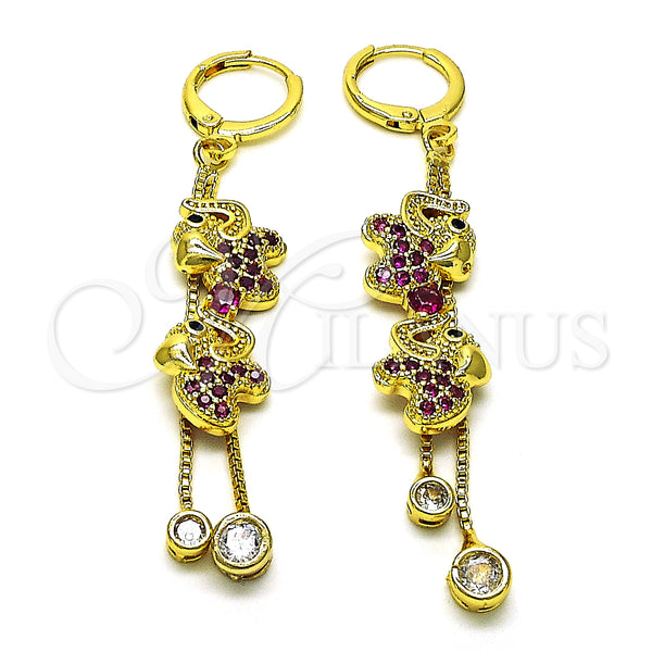 Gold Filled Ring — Long Earring Box and Elephant Design with Ruby — main product view — SKU 150311 | Oro Laminado anillo — Long Earring Box and Elephant diseño with Ruby — SKU 150311