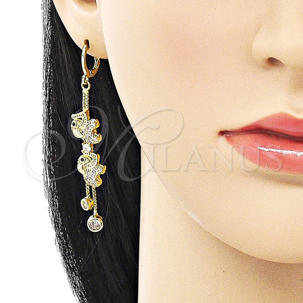 Gold Filled Ring — Long Earring Box and Elephant Design with White — alternate product view — SKU 150312 | Oro Laminado anillo — Long Earring Box and Elephant diseño with blanco — SKU 150312