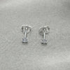 Sterling Silver Stud Earring, with White Cubic Zirconia, Polished, Silver Finish, 02.401.0054.03