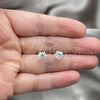 Sterling Silver Stud Earring, with White Cubic Zirconia, Polished, Silver Finish, 02.401.0054.06