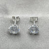 Sterling Silver Stud Earring, with White Cubic Zirconia, Polished, Silver Finish, 02.401.0054.06